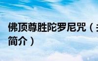 佛顶尊胜陀罗尼咒（关于佛顶尊胜陀罗尼咒的简介）