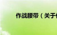 作战腰带（关于作战腰带的简介）