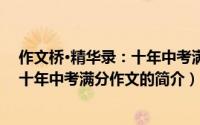作文桥·精华录：十年中考满分作文（关于作文桥·精华录：十年中考满分作文的简介）