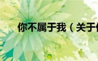 你不属于我（关于你不属于我的简介）