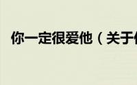 你一定很爱他（关于你一定很爱他的简介）