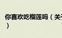 你喜欢吃榴莲吗（关于你喜欢吃榴莲吗的简介）