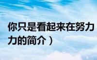 你只是看起来在努力（关于你只是看起来在努力的简介）