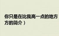 你只是在比我高一点的地方（关于你只是在比我高一点的地方的简介）