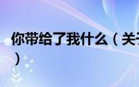 你带给了我什么（关于你带给了我什么的简介）