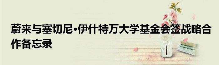 蔚来与塞切尼·伊什特万大学基金会签战略合作备忘录