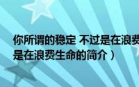 你所谓的稳定 不过是在浪费生命（关于你所谓的稳定 不过是在浪费生命的简介）