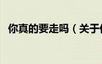 你真的要走吗（关于你真的要走吗的简介）