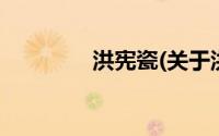 洪宪瓷(关于洪宪瓷的简介)