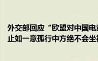 外交部回应“欧盟对中国电动汽车发起调查”：敦促尽快终止如一意孤行中方绝不会坐视不管