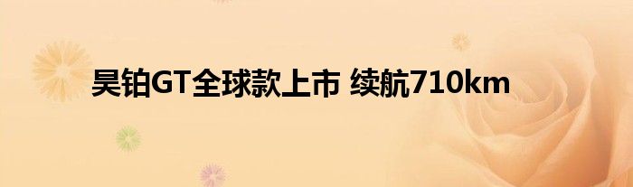 昊铂GT全球款上市 续航710km