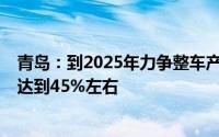 青岛：到2025年力争整车产量达到40万辆 新车市场渗透率达到45%左右