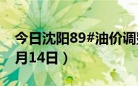 今日沈阳89#油价调整最新消息（2024年06月14日）