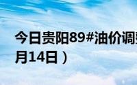 今日贵阳89#油价调整最新消息（2024年06月14日）