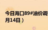 今日海口89#油价调整最新消息（2024年06月14日）