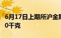 6月17日上期所沪金期货仓单较上一日增加150千克