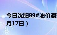 今日沈阳89#油价调整最新消息（2024年06月17日）