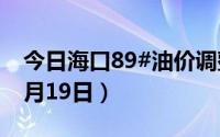 今日海口89#油价调整最新消息（2024年06月19日）