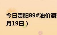 今日贵阳89#油价调整最新消息（2024年06月19日）