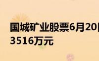 国城矿业股票6月20日主力资金净流出1531 3516万元