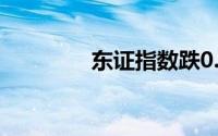 东证指数跌0.2% 丰田领跌