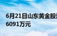 6月21日山东黄金股票主力资金净流入4556 6091万元