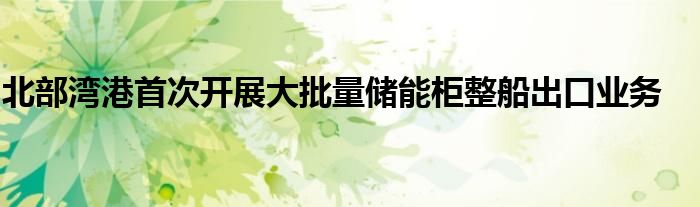 北部湾港首次开展大批量储能柜整船出口业务