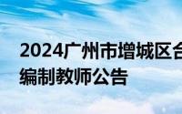 2024广州市增城区合生育才学校公开招聘非编制教师公告
