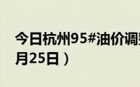 今日杭州95#油价调整最新消息（2024年06月25日）