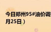 今日郑州95#油价调整最新消息（2024年06月25日）