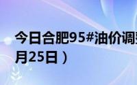 今日合肥95#油价调整最新消息（2024年06月25日）