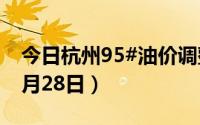 今日杭州95#油价调整最新消息（2024年06月28日）