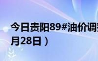 今日贵阳89#油价调整最新消息（2024年06月28日）