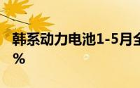 韩系动力电池1-5月全球市占率同比降至22.3%