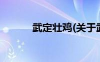 武定壮鸡(关于武定壮鸡的简介)