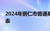 2024年铜仁市普通高中招生计划及区域划分表