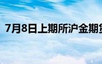 7月8日上期所沪金期货仓单较上一日无变化