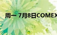 周一 7月8日COMEX黄金最新库存量数据