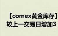 【comex黄金库存】7月5日COMEX黄金库较上一交易日增加3 34吨
