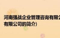 河南强战企业管理咨询有限公司(关于河南强战企业管理咨询有限公司的简介)