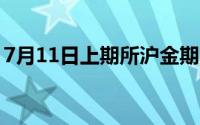 7月11日上期所沪金期货仓单较上一日无变化