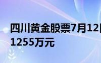 四川黄金股票7月12日主力资金净流入2593 1255万元