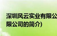 深圳风云实业有限公司(关于深圳风云实业有限公司的简介)