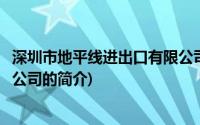 深圳市地平线进出口有限公司(关于深圳市地平线进出口有限公司的简介)