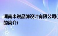 湖南米锐品牌设计有限公司(关于湖南米锐品牌设计有限公司的简介)