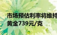 市场预估利率将维持不变 7月16日吉盟首饰黄金739元/克