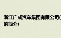 浙江广成汽车集团有限公司(关于浙江广成汽车集团有限公司的简介)
