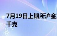 7月19日上期所沪金期货仓单较上一日减少3千克