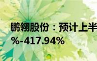 鹏翎股份：预计上半年净利同比增长378.71%-417.94%