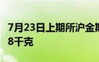 7月23日上期所沪金期货仓单与上一日增加108千克